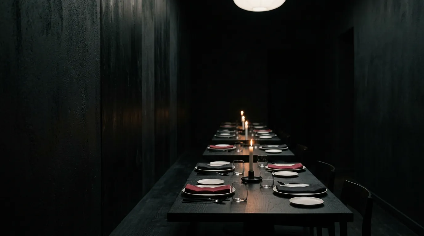 The approach — MERIDIAN corridor at night