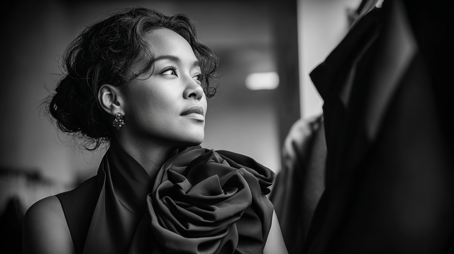 Sculptural rosette detail — silk and shadow